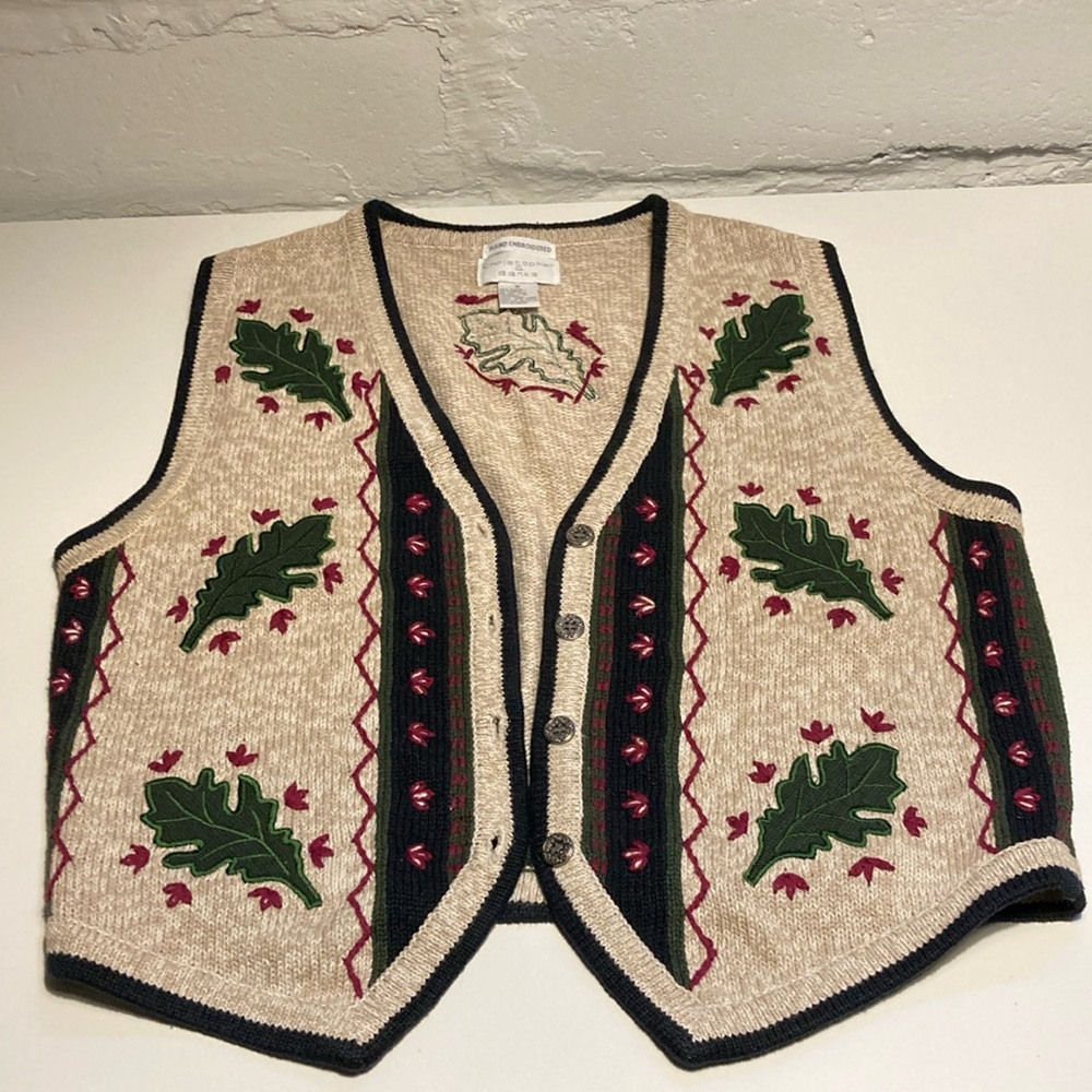 Christopher & Banks hand-embroidered vest size M